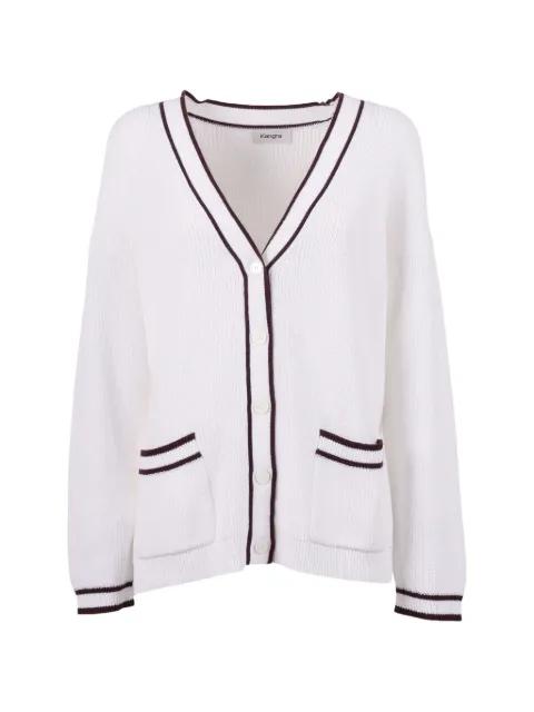 sequin-embellished striped-trim cardigan by KANGRA