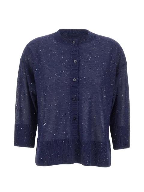sequin-embellishment button-down cardigan by KANGRA