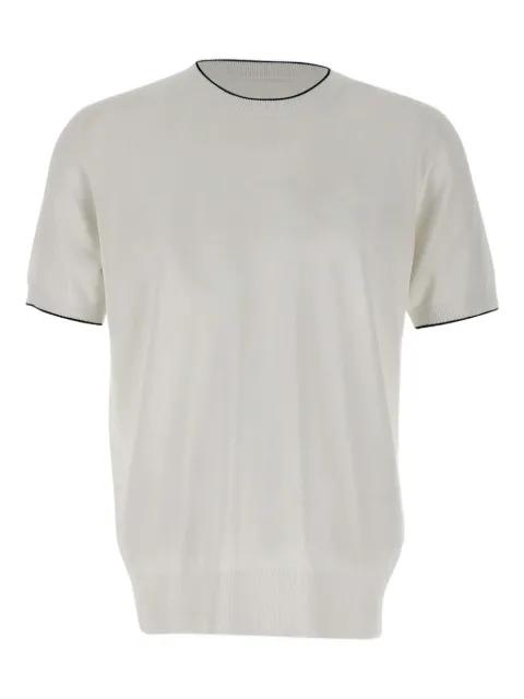 short-sleeve ribbed-edge sweater by KANGRA