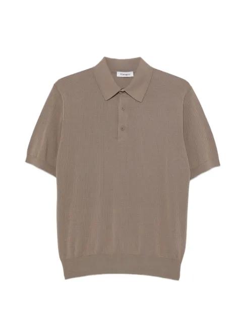 textured short-sleeve polo shirt by KANGRA
