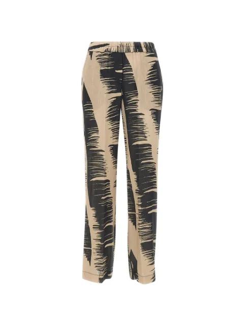 brushstroke print straight trousers by KAOS