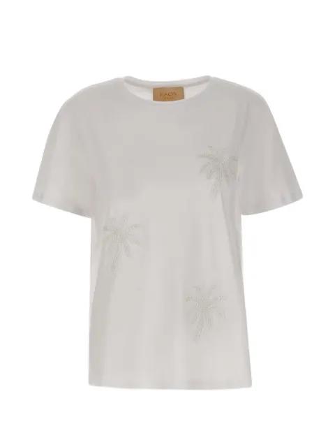 sequin-embellished palm-tree T-shirt by KAOS