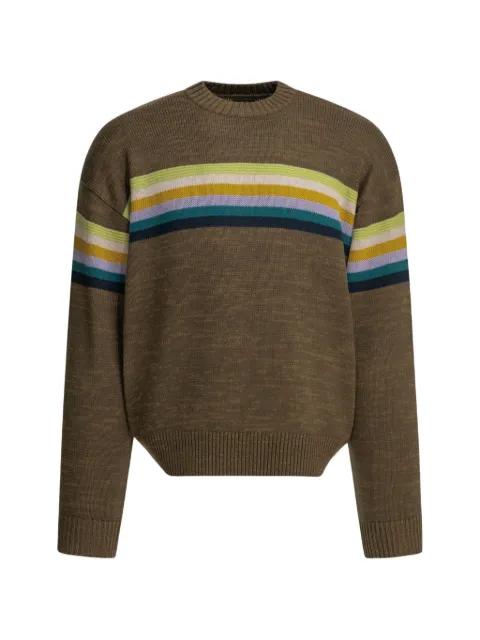 Peckish Rainbow striped peace-sign sweater by KAPITAL