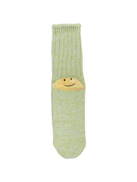 Rainbow Happy Heel intarsia-knit socks by KAPITAL