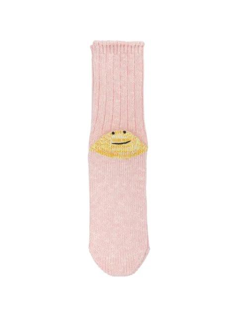 Rainbow Happy Heel ribbed-knit socks by KAPITAL