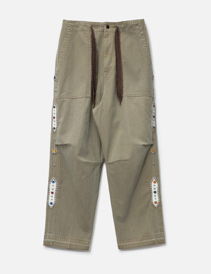 Sulfur Herringbone Easy Baker Pants by KAPITAL