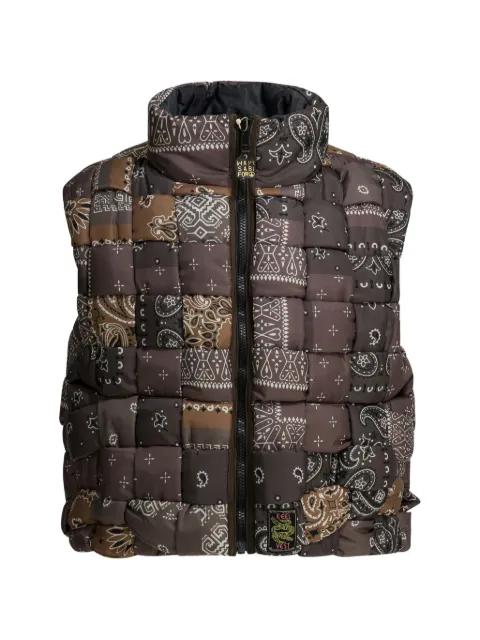 bandana-patchwork gilet by KAPITAL