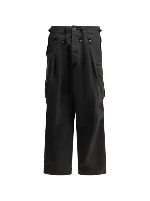 button-detail cargo pants by KAPITAL