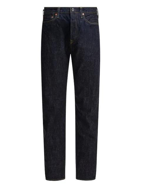 contrast-stitch cotton jeans by KAPITAL