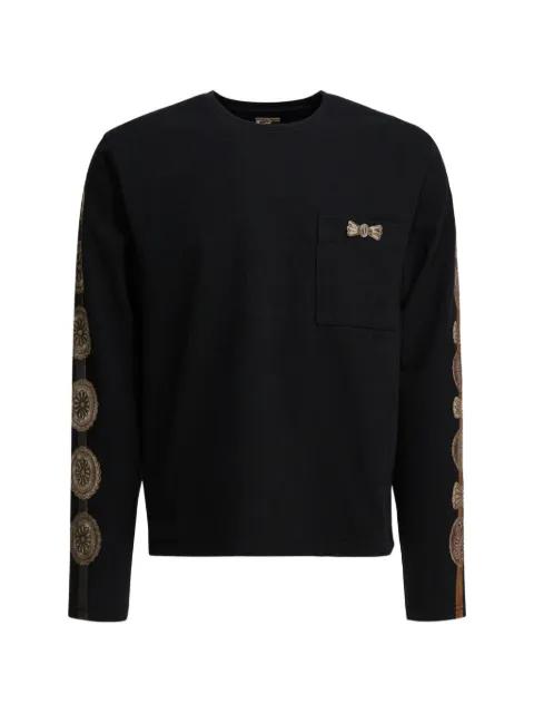 embellished-sleeves T-shirt by KAPITAL