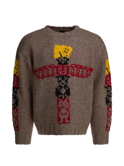intarsia sweater by KAPITAL