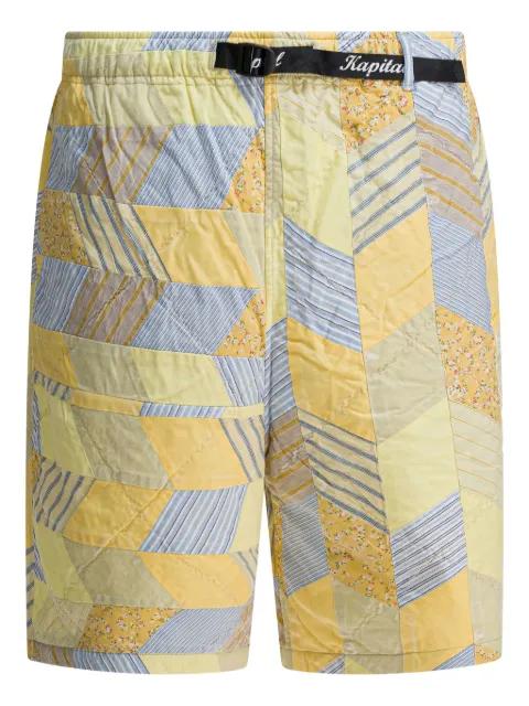 patchwork buckle shorts by KAPITAL