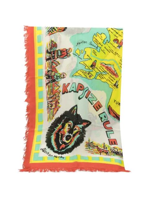 print frayed scarf by KAPITAL