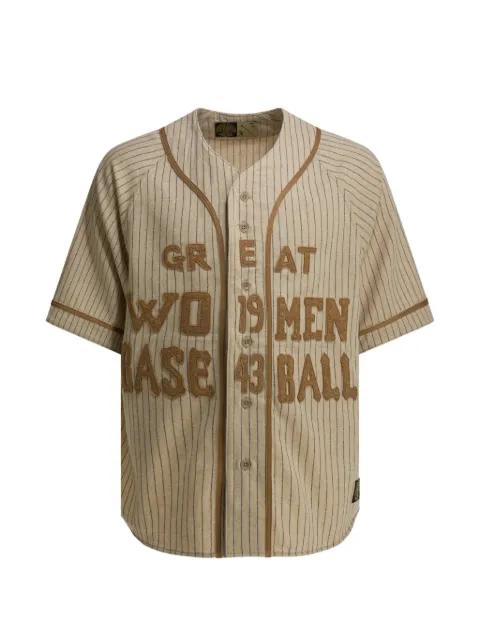 short-sleeve pinstripe shirt by KAPITAL