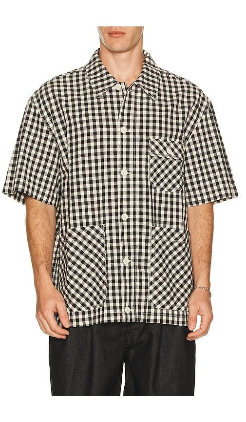 KAPPY DESIGN Gingham Check Linen Shirt in Black by KAPPY DESIGN