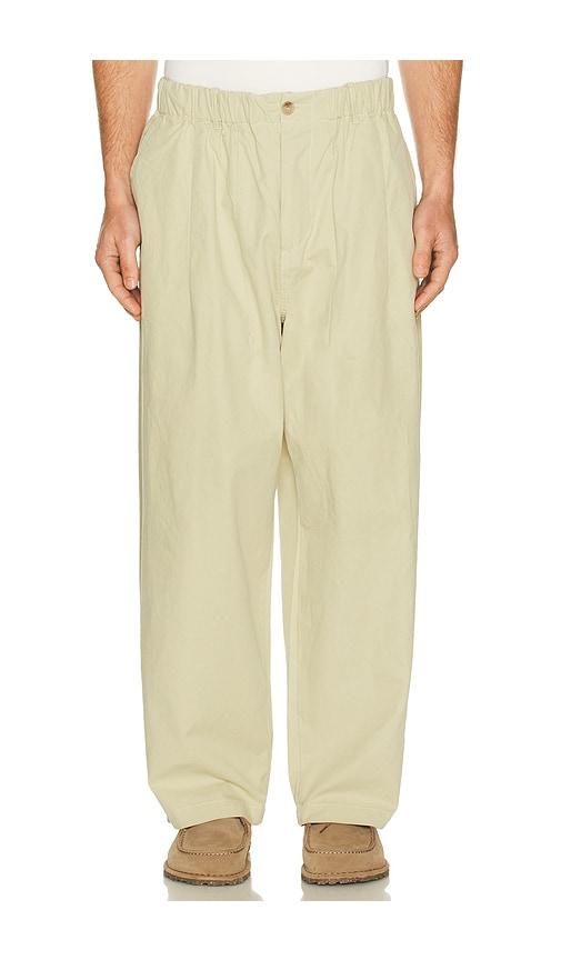 KAPPY DESIGN Pintuck Wide Chino Pants in Beige by KAPPY DESIGN