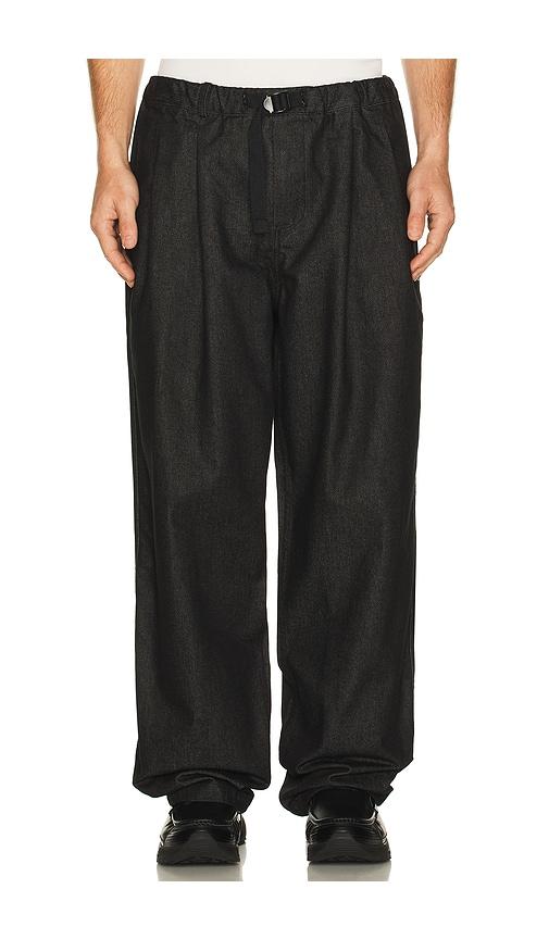 KAPPY DESIGN Two Tuck Wide Denim Pants in Black by KAPPY DESIGN