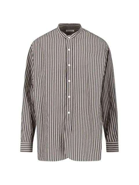Bumpy striped band-collar shirt by KAPTAIN SUNSHINE