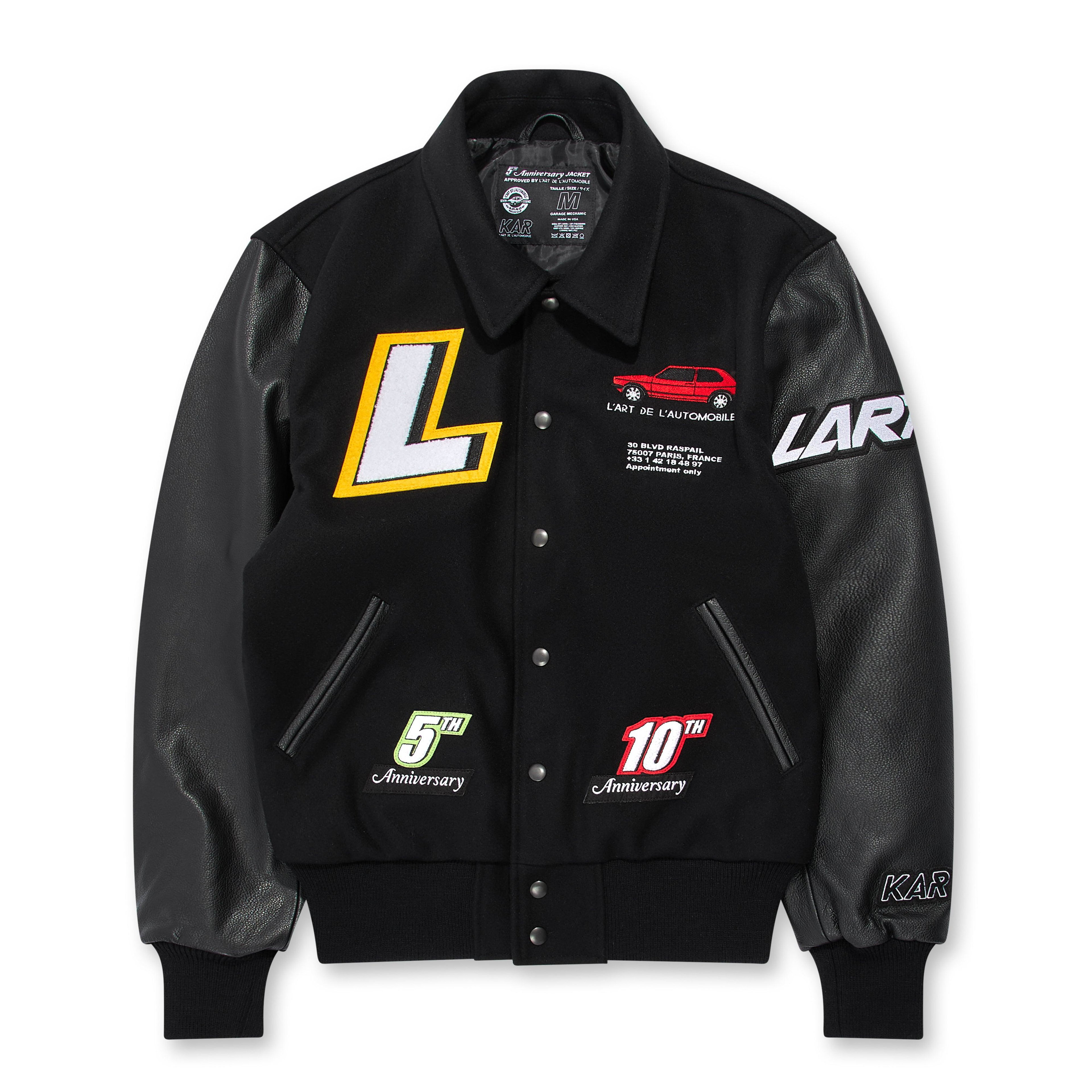 Kar L’Art De L’Automobile - Varsity Jacket - (Black) by KAR L'ART DE L'AUTOMOBILE