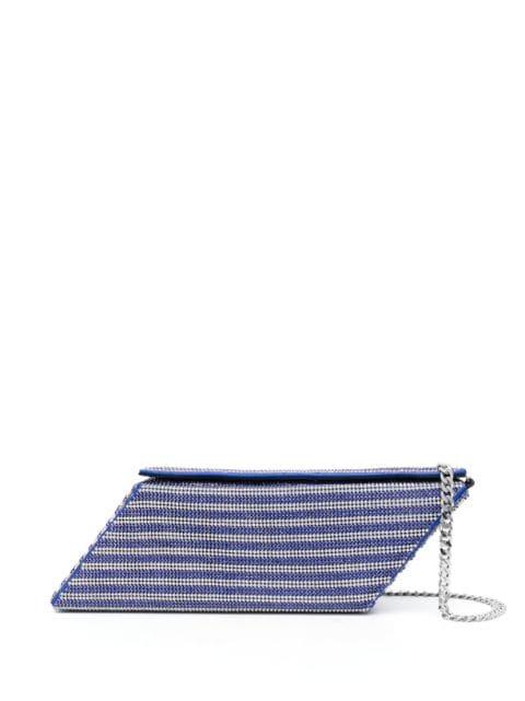 Crystal Mesh Parallelogram clutch bag by KARA