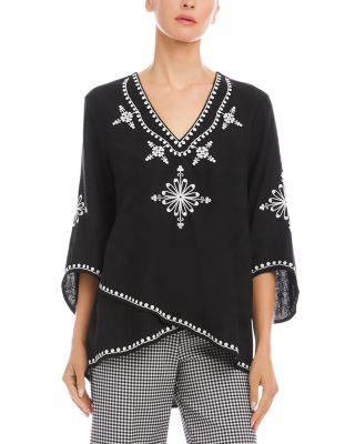 Asymmetrical Crossover Hem Top by KAREN KANE