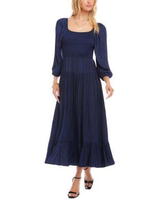 Blouson Sleeve Smocked Midi Dress by KAREN KANE