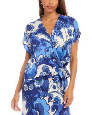 Blouson Wrap Tie Top by KAREN KANE