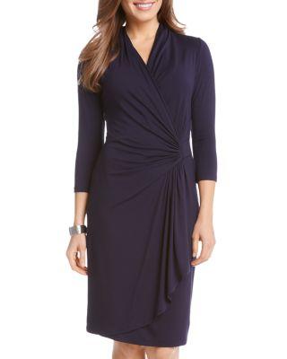 Cascade Faux Wrap Dress by KAREN KANE