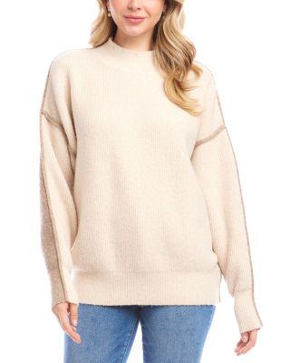 Colorblocked Mock Neck Sweater by KAREN KANE