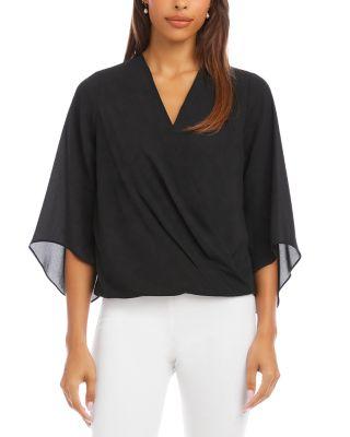 Drape Front Crossover Top by KAREN KANE