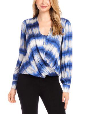 Drape Front Satin Top by KAREN KANE