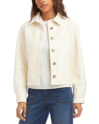 Faux Leather Cropped Jacket by KAREN KANE