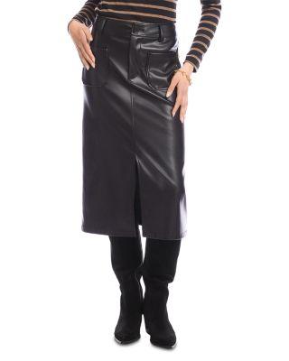 Faux Leather Midi Skirt by KAREN KANE