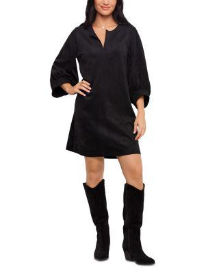 Faux Suede Puff Sleeve Dress by KAREN KANE