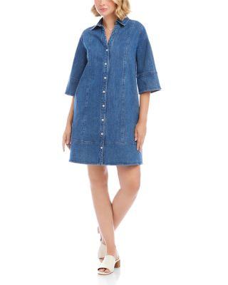 Flare Sleeve Shirt Dress by KAREN KANE