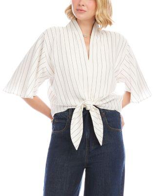 Flutter Sleeve Tie Front Top by KAREN KANE