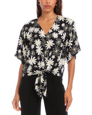 Flutter Sleeve Tie Front Top by KAREN KANE