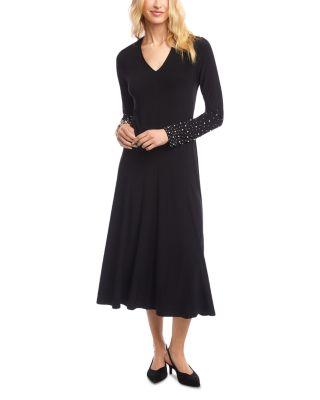 Kate Beaded Sleeve Travel Jersey Dress by KAREN KANE