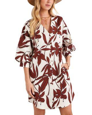 Lantern Sleeve Button Front Dress by KAREN KANE