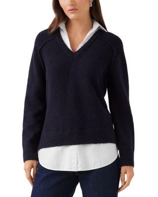 Layered Look Relaxed Sweater by KAREN KANE