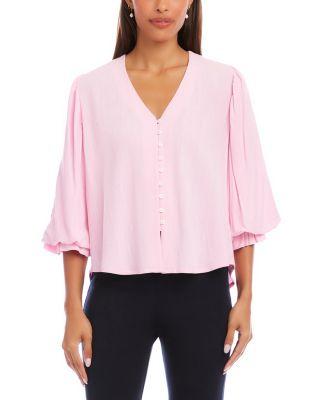 Layered Sleeve Shirred Blouse by KAREN KANE