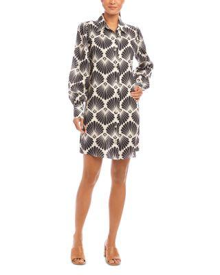 Linen Blouson Sleeve Shirt Dress by KAREN KANE