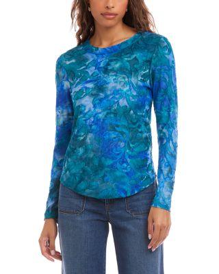 Long Sleeve Burnout Top by KAREN KANE