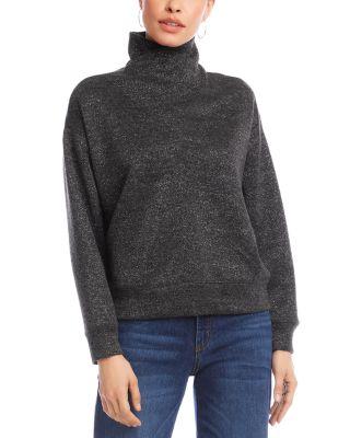 Long Sleeve Faux Wrap Turtleneck Sweater by KAREN KANE