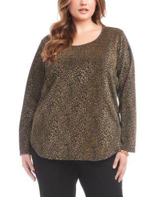 Metallic Knit Shirttail Top by KAREN KANE