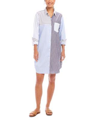 Mixed Colorblocked Shirtdress by KAREN KANE