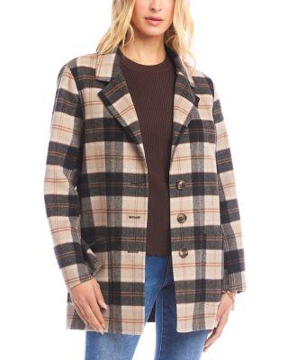 Oversized Brushed Plaid Jacket by KAREN KANE