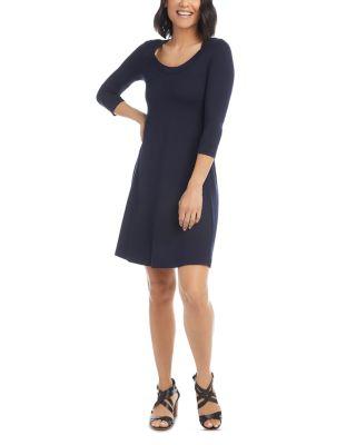 Petites Scoop Neck A Line Dress by KAREN KANE