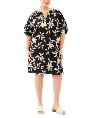Plus Size Puff Sleeve Tassel Dress by KAREN KANE