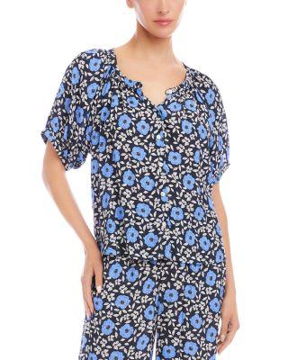 Puff Sleeve Peasant Top by KAREN KANE